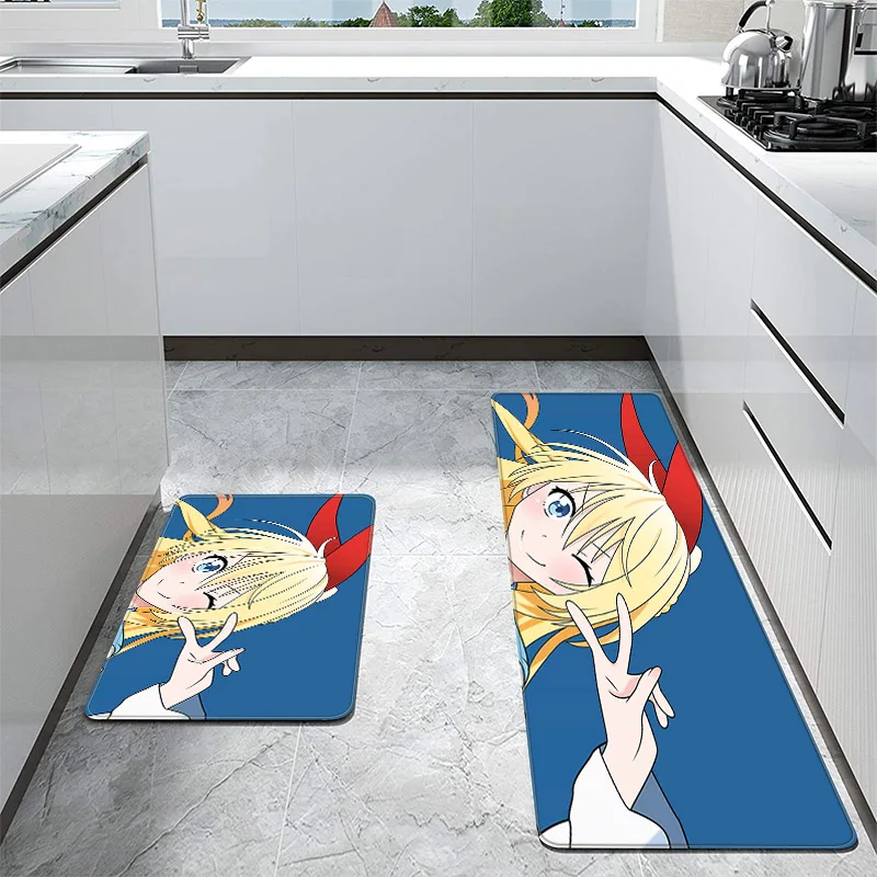 

40x60cm Cartoon Nisekoi Doormat Entrance Welcome Kitchen Floor Mat Bedroom Carpet Anti-Slip Decoration Home Door Mat Area Rug