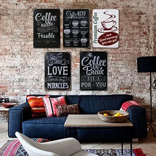 

Coffee Menu Know Your Coffee, Metal Tin Sign, Wall Decorative Sign, Size 8" X 12"