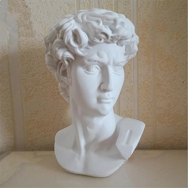 15 см Дэвид статуя головные портреты мини гипса Микеланджело украшение дома Смола