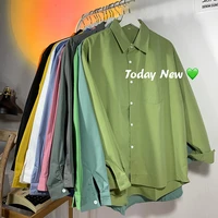 2021 warm light 12 color size 7 autumn long sleeve breathable casual shirt korean loose shirt uniform