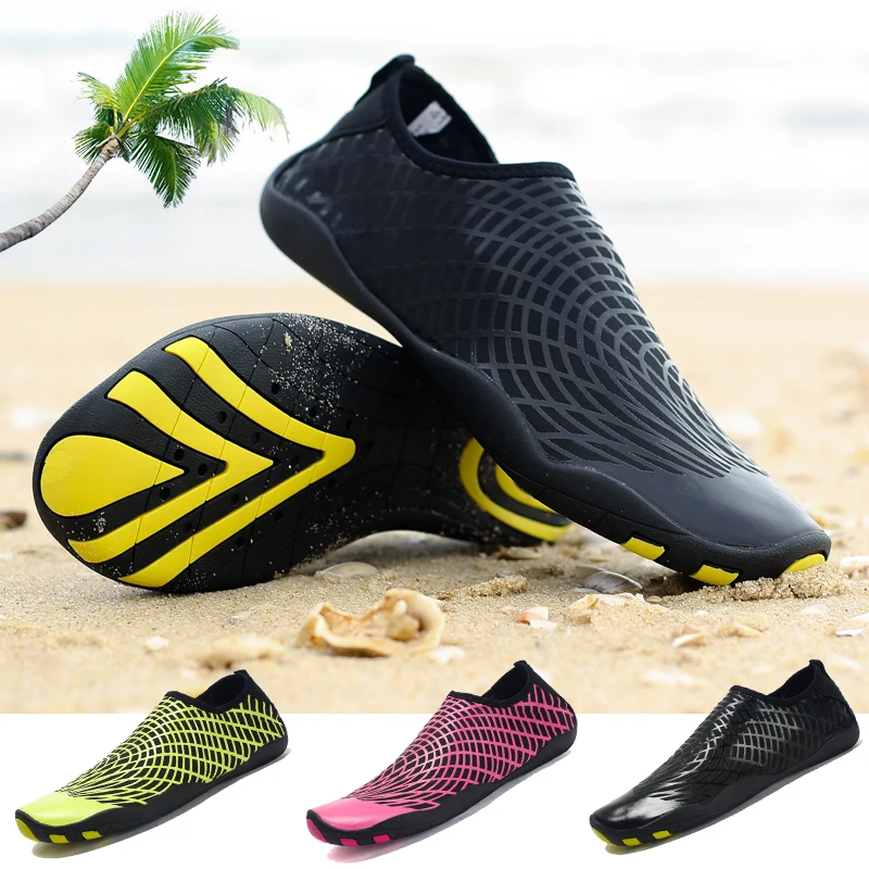 

2021 Outdoor Unisex Water Sneakers Advanced Rubber Couples Summer Beach Aqua Shoes Swimming Fishing Diving Skin Paste Soft Shoes