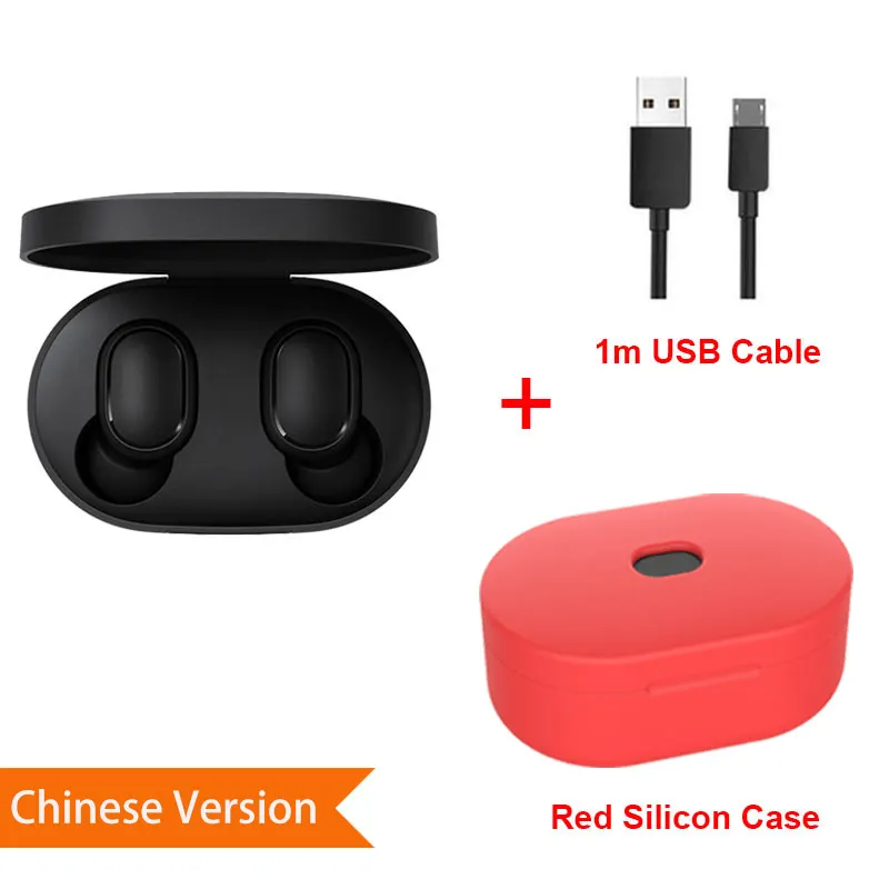 Xiaomi Redmi Airdots наушники Bluetooth 5,0 беспроводные ушные крючки наушники шумоподавление гарнитура с микрофоном управление AI - Цвет: CN SiCase Red C