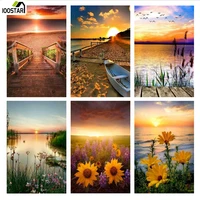 diamond embroidery complete kit sunset scenery picture paint with diamond full square round rhinestone home decor new year gift