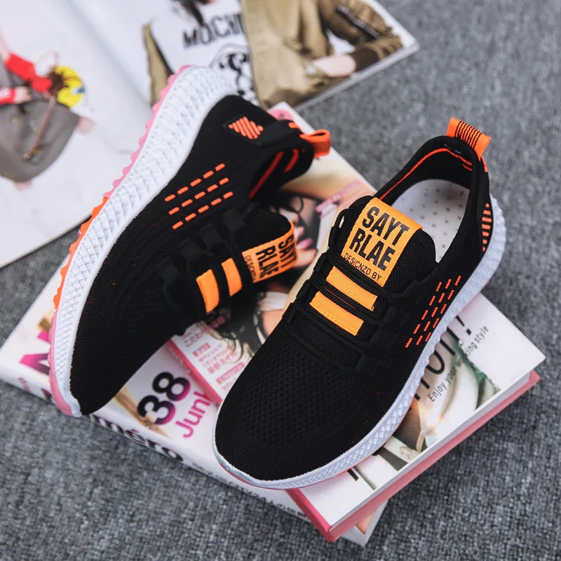 Весна 2020 новые модели Женская обувь в сеточку красного цвета стиле летающего