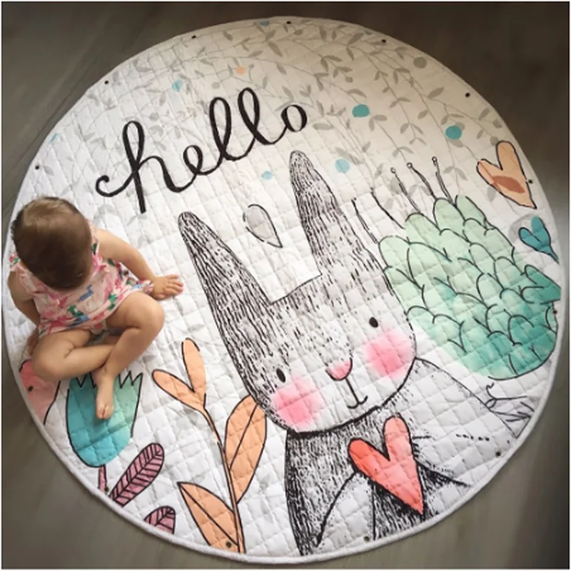 Круглые коврики детский игровой коврик органайзер для хранения игрушек детской