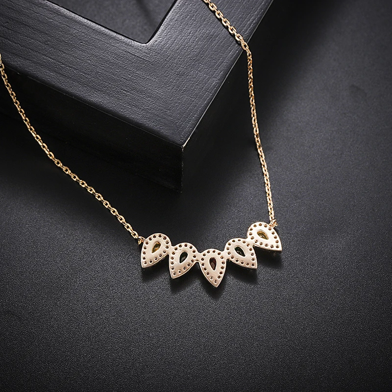 

GAOLA Newest Luxury Multicolor CZ Geometric Chain Necklace Party Wedding Jewelry for Women Wedding GLD1449