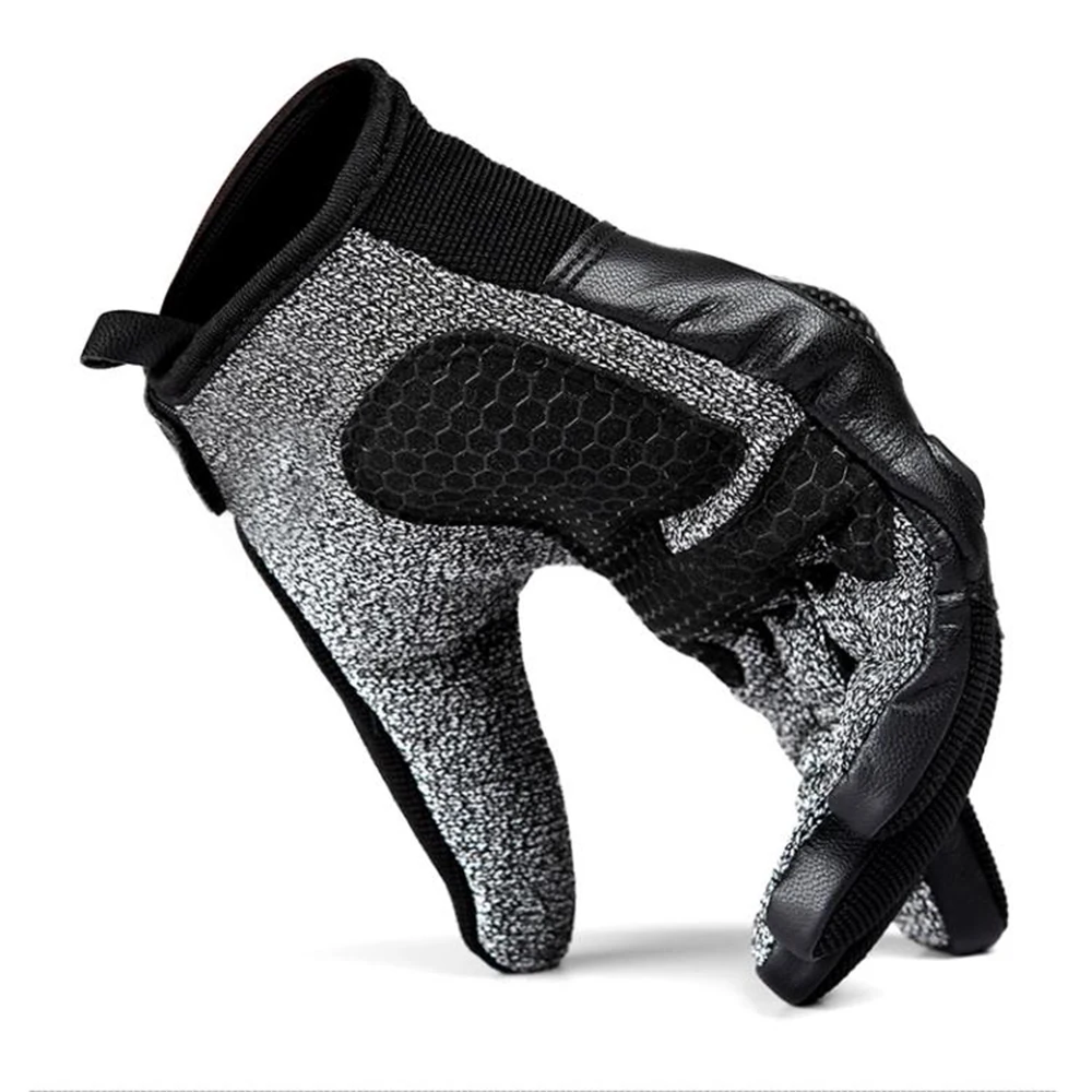 구매 고강도 5 단계 보호 안전 안티 컷 작업 장갑 야외 스포츠 남성 전술 전체 손가락 장갑 S2224