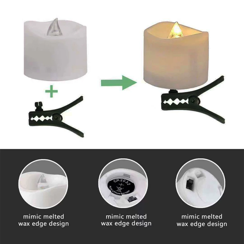 

LED candle night light 9PCS with clip electronic candle Christmas party birthday wedding atmosphere decoration small tea wax