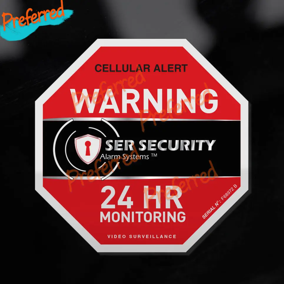 

High Quality Security Monitoring Warning Decal Motocross Racing Laptop Helmet Trunk Wall Vinyl Car Sticker Die Cutting