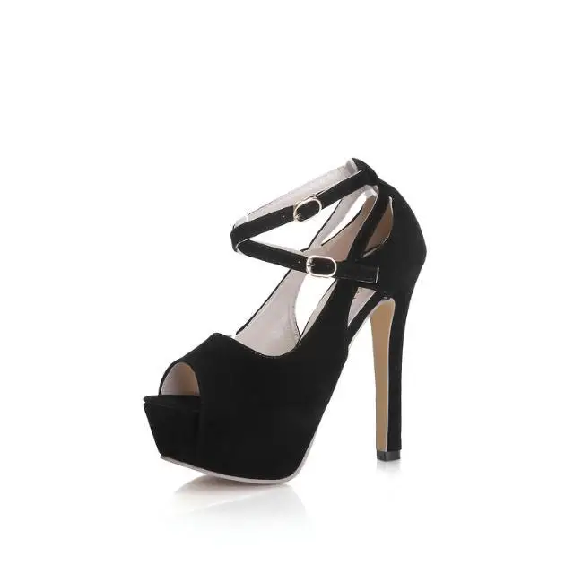 

Women's high heels spring new Europe America 14cm fish mouth high heels waterproof platform sexy nightclub women's single shoes