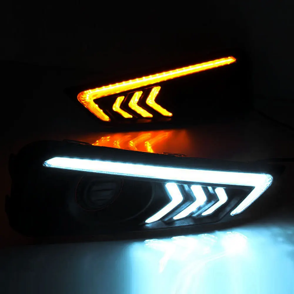 Дневные ходовые огни светильник LED DRL для Honda City 2015 2016 левый и правый туман крышка
