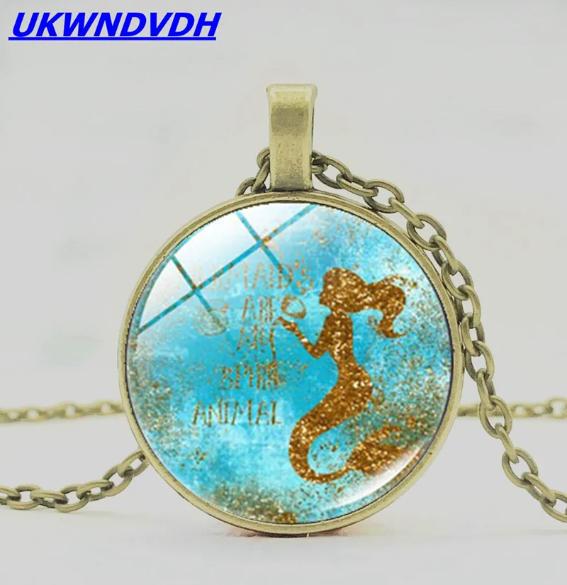 

Mermaid Necklace Jewelry Mermaid Pop Necklace Bump Glass Pendant Necklace Jewelry
