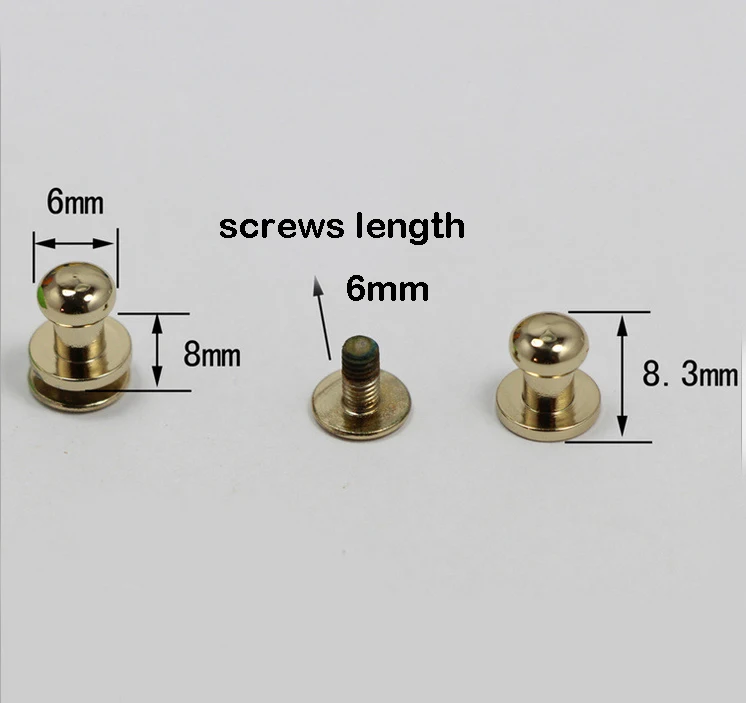 100% Медь 6 мм винты Чикаго панк заклепки Стад оборудование с винтами для сумок