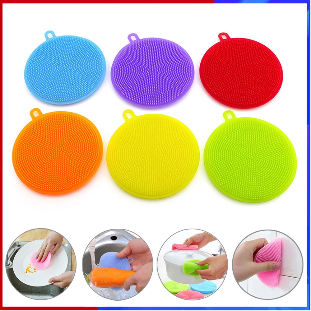 1 шт. Пищевая силиконовая посуда бытовая Антибактериальная чистящая щетка для