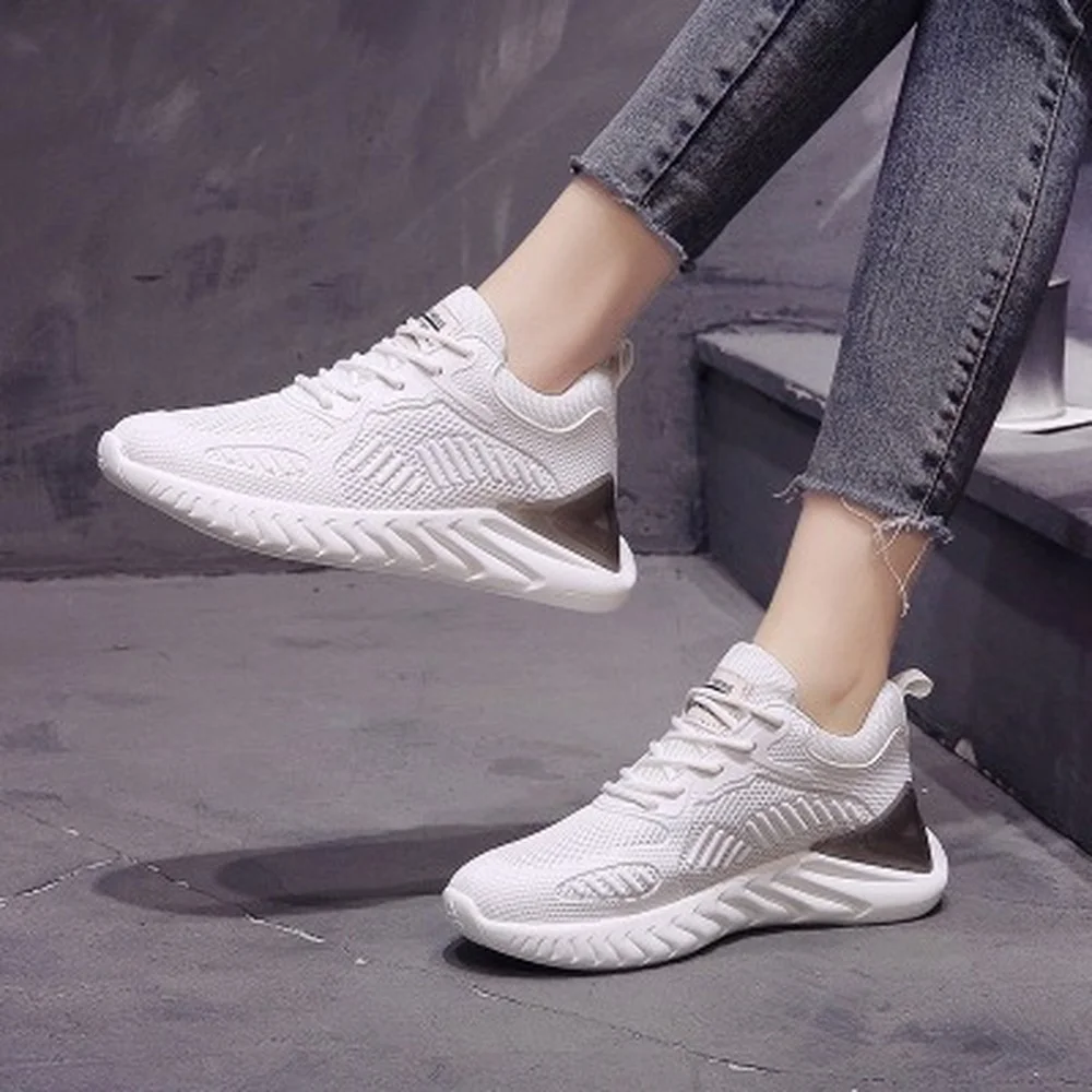 

Breathable Woven Shoes Women 2021 Autumn New Casual Lightweight Running Shoes Zapatos De Mujer Flats Shoes