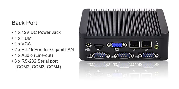 Быстрый 4 RS232 мини ПК J1800 J1900 мини гостиная ПК/HTPC хост/промышленный компьютер Celeron четырехъядерный