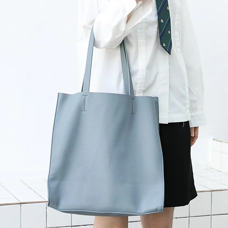 

Premium Lychee Pattern Large Women's Bag Shoulder Bags High Quality Soft Pu Leather Shoulder Bags Ladies Wild Bags Sac A Main