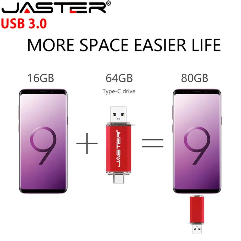 JASTER горячая Распродажа OTG Usb флешка Тип C ручка-накопитель 128 Гб 64 ГБ 32 ГБ 16 ГБ USB флеш-накопитель 3,0 Высокоскоростная Флешка для устройства типа C
