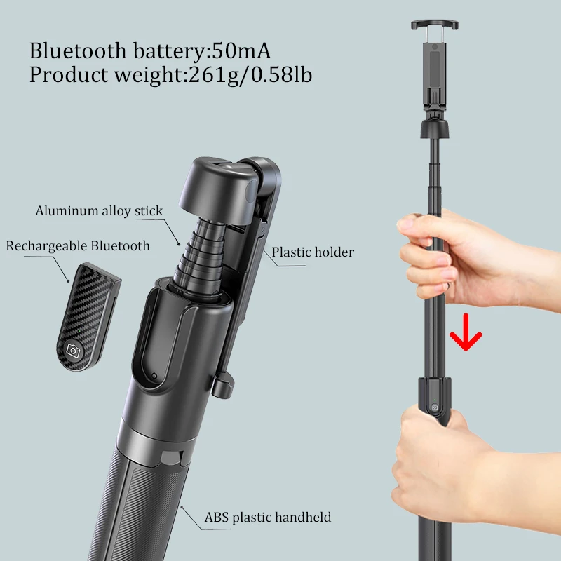 BFOLLOW длинные селфи Палка с 130 см/51 дюйм 65 см/25 6 inch 3 в 1 штатив Bluetooth для Мобильный