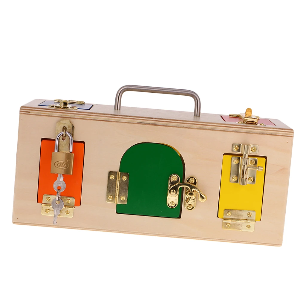 

Montessori Colorful Lock Box Kids Children Educational Preschool Training Toys Xmas Gift