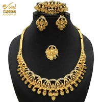 necklace set india gold jewelery luxury bridal choker 2021 arabic big dubai wholesale for womens bracelet