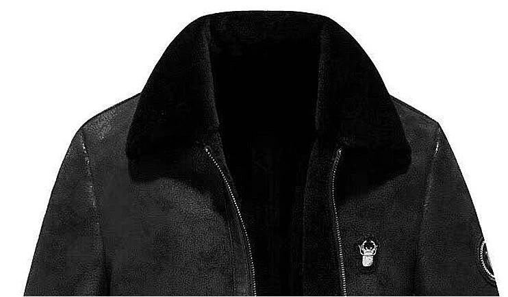 2021 для мужчин из натуральной овчины кожаная куртка с шерстяной подкладкой внутри