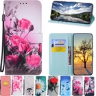 Чехол-книжка для XIAOMI Redmi 4A, 4X, 5A, 6A, 5, 6, Redmi Note 4, 4X, 5A Prime, 6 Pro, S2, GO, кожаный, с цветочным рисунком