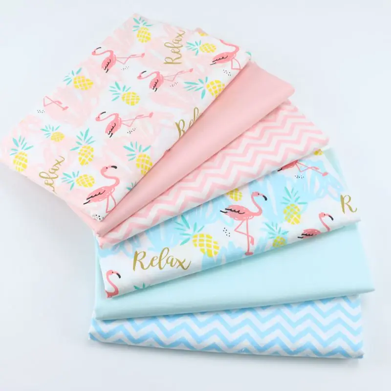 160x50 см Розовый Синий Фламинго саржевая хлопчатобумажная ткань сделай сам