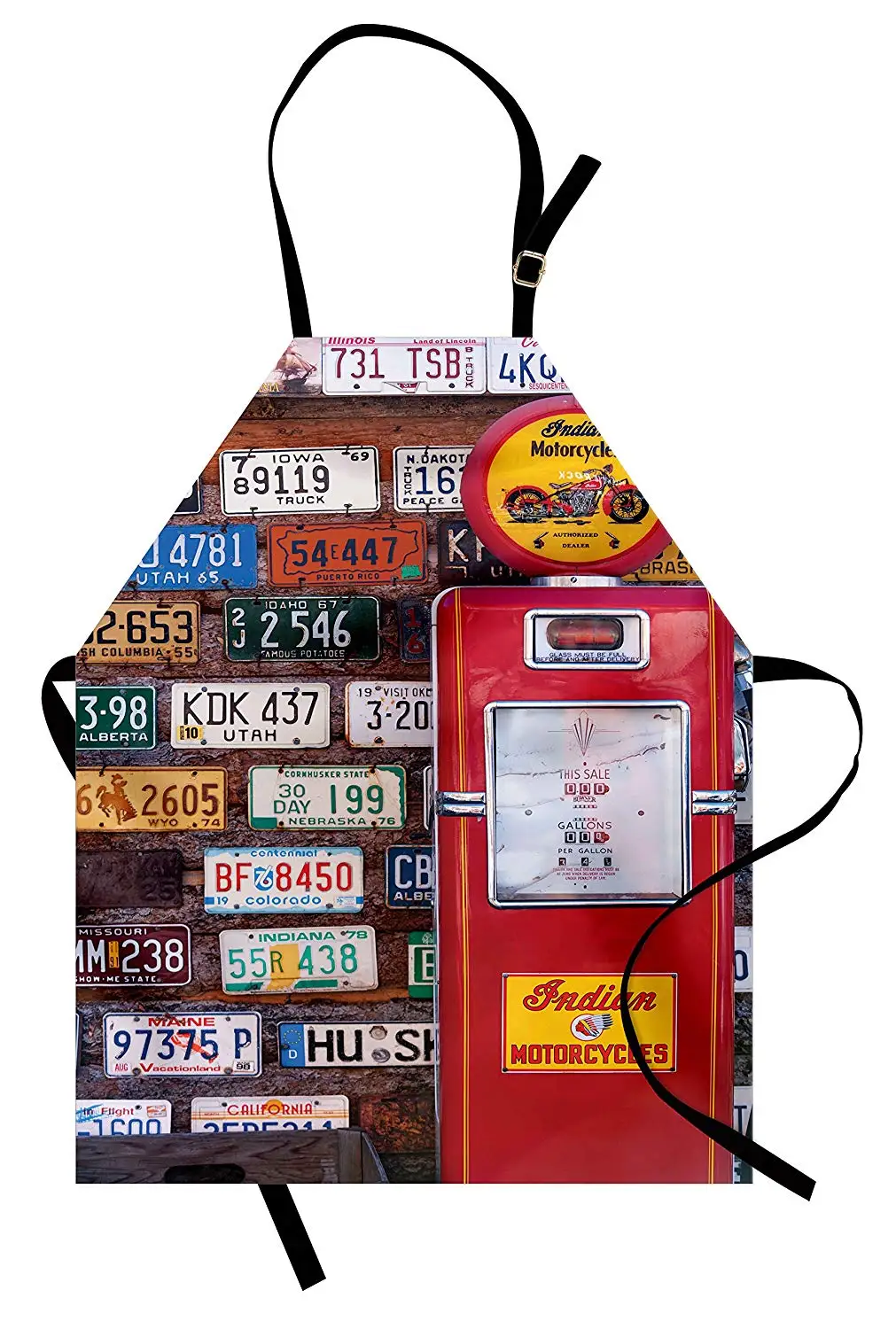 Американский фартук Различные старые американские номерные знаки за античный