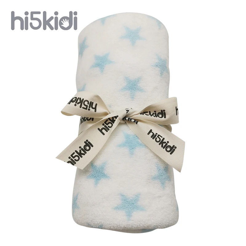 

Детское одеяло HI5KIDI, коралловый бархат, белые и синие звезды, для новорожденных, кондиционер, стеганное одеяло для дивана, постельное белье, ...