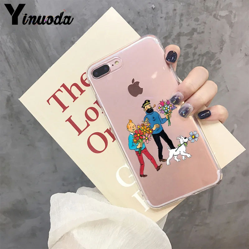 Yinuoda приключения Тинтин милый чехол для телефона iPhone 8 7 6 6S Plus X XS max 10 5 5S SE XR