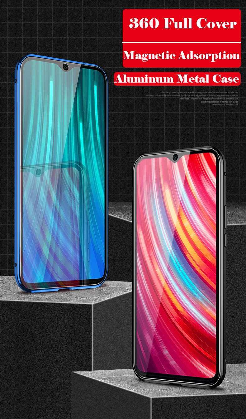360 Полный Магнитный чехол для телефона красный mi Note 8 8 Pro 7 K20 Pro двойной стеклянный чехол металлический бампер для Xiao mi CC9 mi 9 SE F1 MAX3 6X чехол