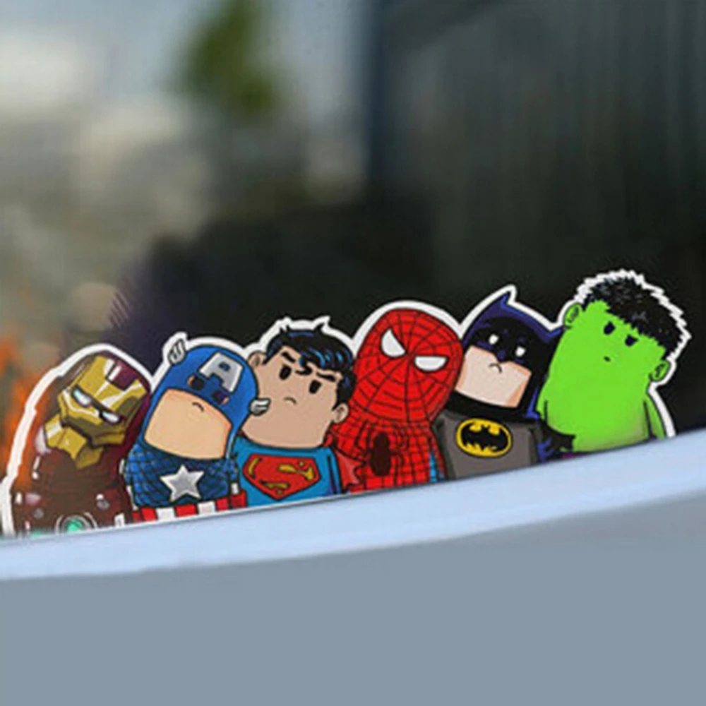 Car Styling The Avengers Wry Neck Sticker Cartoon Reflective Stickers Motorcycle Decals Accessor | Автомобили и мотоциклы
