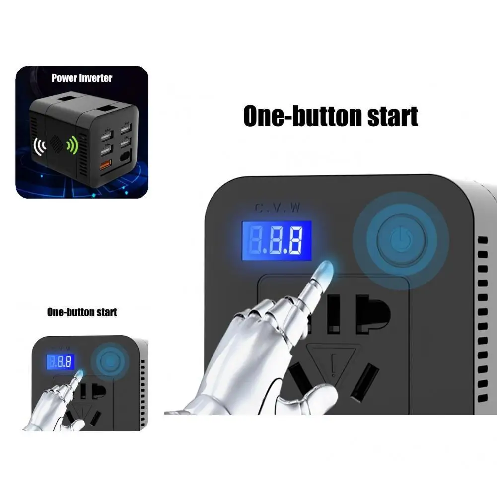 

Power Inverter Durable High Power 12V/24V to 220V Correction Wave Car Converter for Vehicle Car Inverter Power Inverter