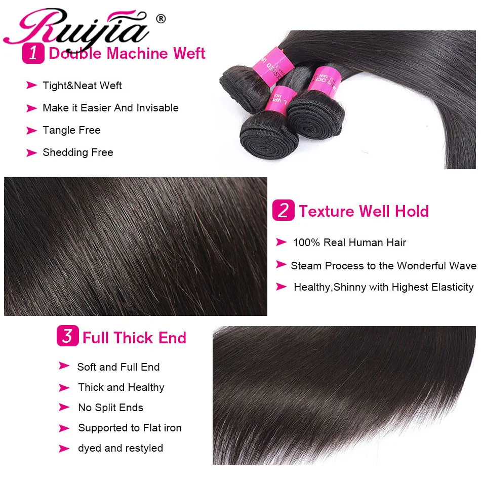 Peruvian Hair Straight Bundles Remy Human Tissage Cheveux Humain 4 Natural Color Bundle Deals | Шиньоны и парики