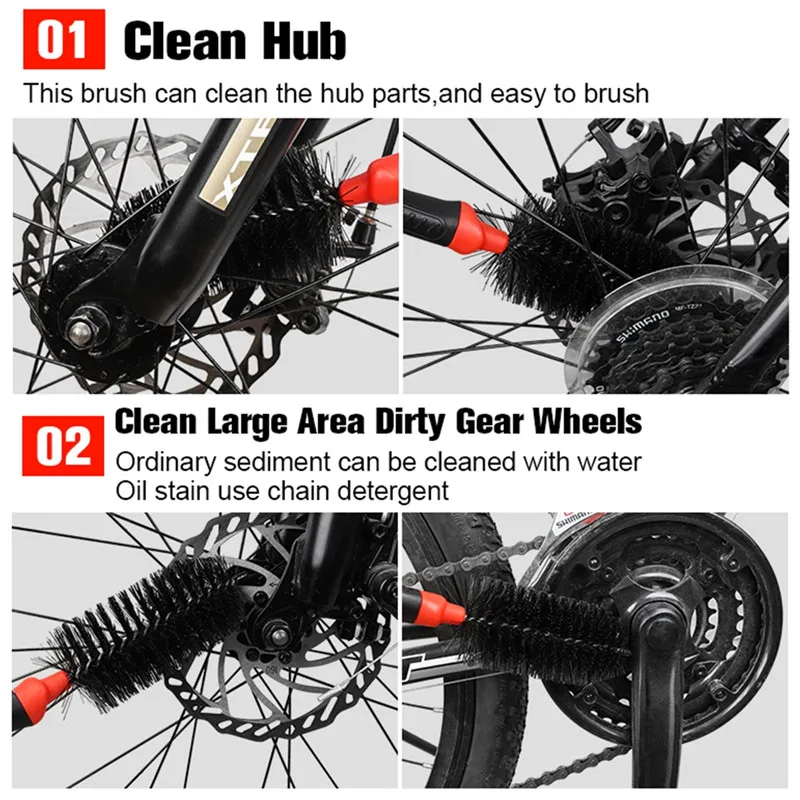 

3PCS/set Bicycle Chain Cleaner Bike Clean Machine Brushes Scrubber Wash Mountain Cycling Bicycle Tools NEW 2021