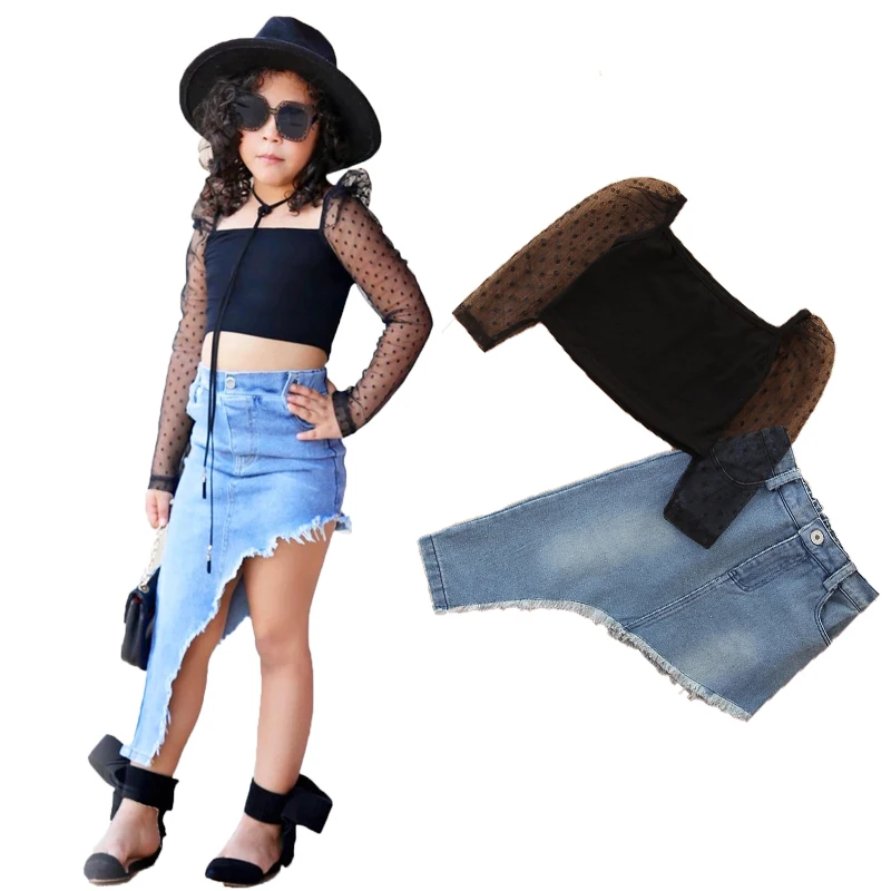 Весенние платья для маленьких девочек модные Комплекты одежды сетчатые