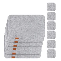 12pcs felt placemat washable practical heat insulation square placemat simple grey placemat for home hotel shop