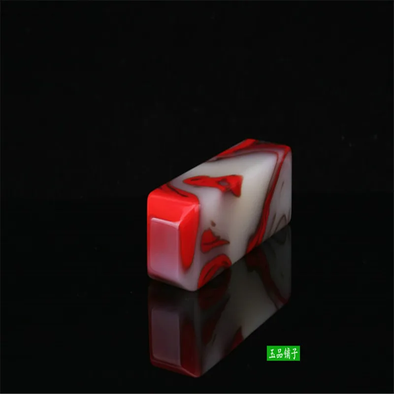 Китайская ручная резная курица кровавый камень квадратная печать натуральный