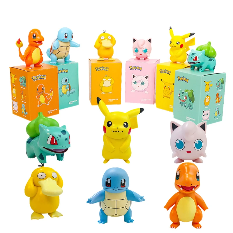 TAKARA TOMY Покемон чармандер Cleffa Пикачу Бульбазавр белка Psyduck тыкать модельные куклы