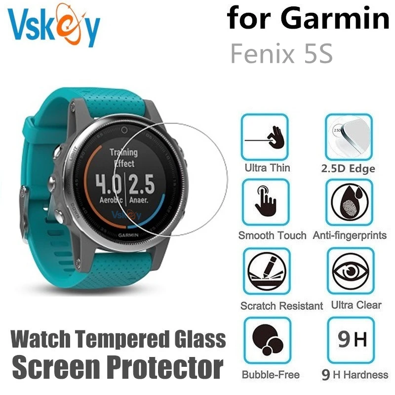 VSKEY 10 шт. закаленное стекло для Garmin Fenix 5S Защитная пленка экрана умных наручных