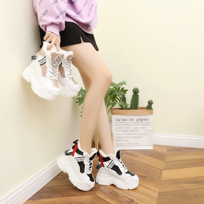 Женские зимние ботинки; кроссовки на платформе; zapatos de mujer; белые сапоги; Брендовая обувь