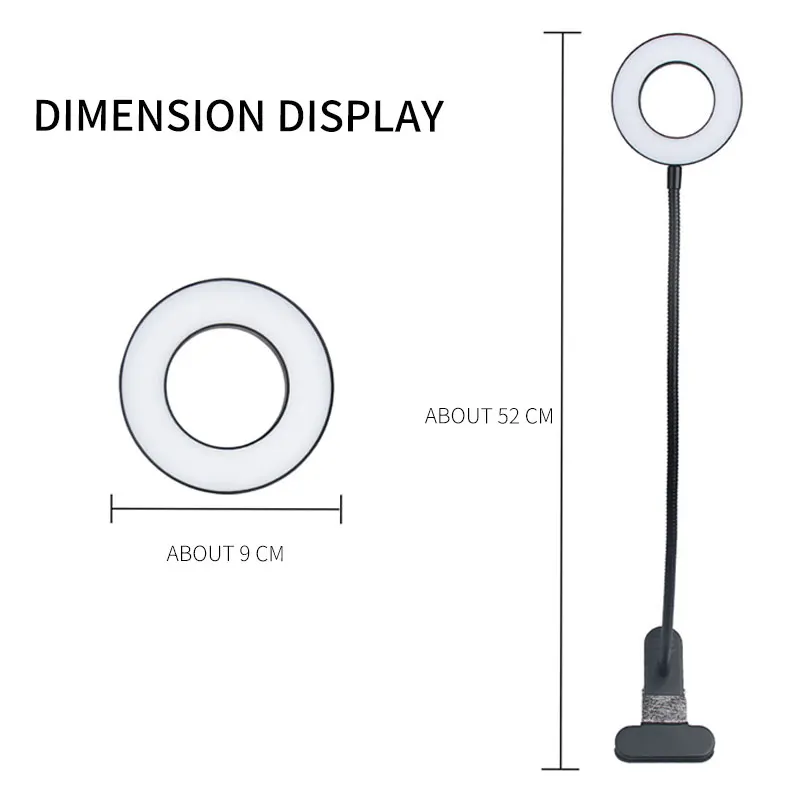 Высококачественная Черная настольная лампа с зажимом осветитель для макияжа