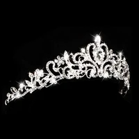 2021 wedding crowns hair accessories silver plated crystal bridal hairband tiara semi circle bride headband for women prom party