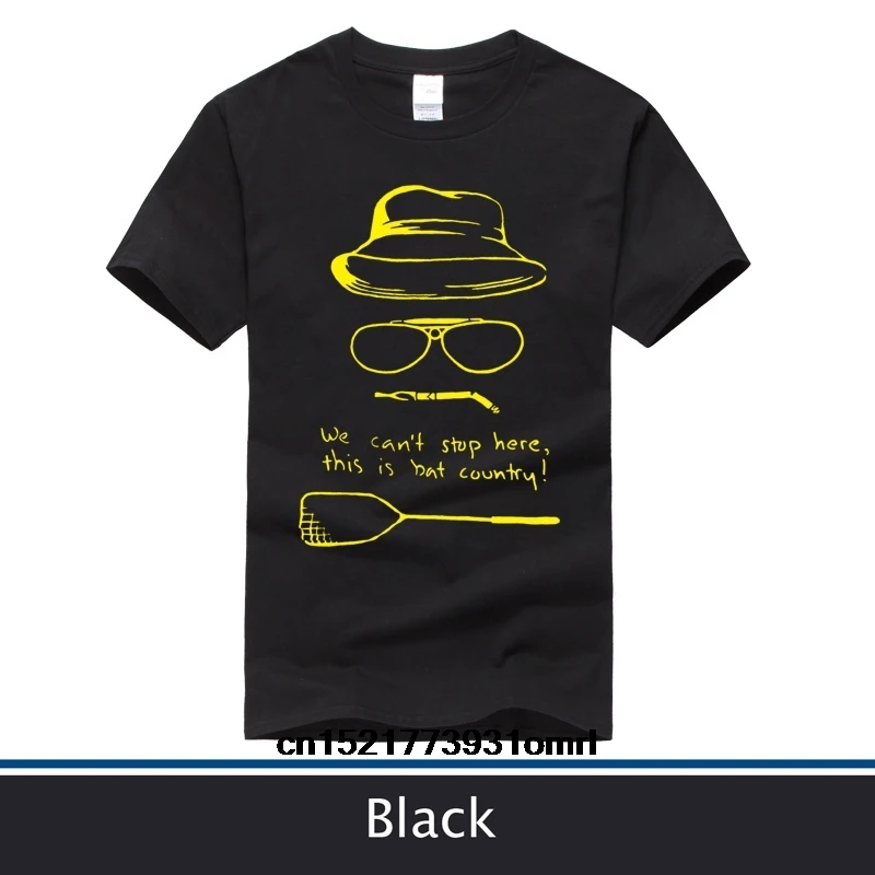 Мужская футболка с надписью Fear And loating We Cant Stop Here This Is Bat круглым вырезом новинка