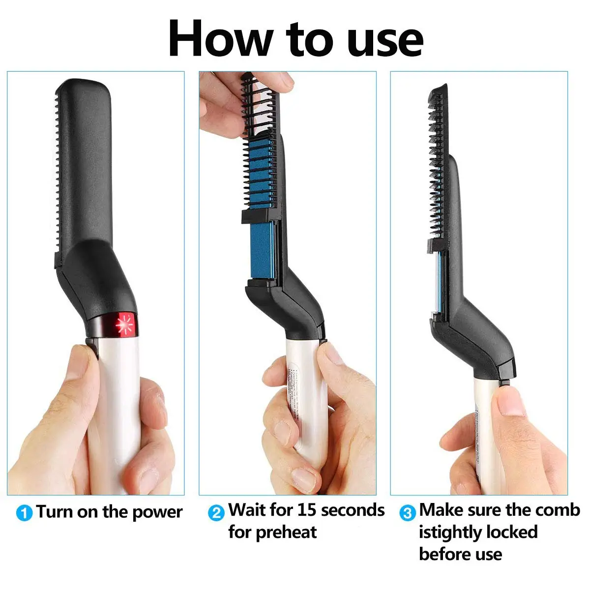 

Multifunctional Men Hair Comb Brush Quick Beard Straightener Styling Accessories Curling Curler Show Cap Beauty Hair Styling