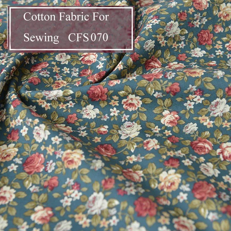 Хлопчатобумажная Поплиновая ткань с цветочным принтом 50x140 см | Дом и сад