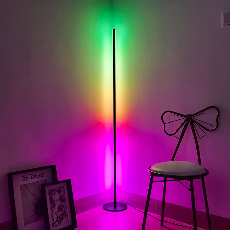 Светодиодный RGB напольный светильник для гостиной Цветная декоративная стойка