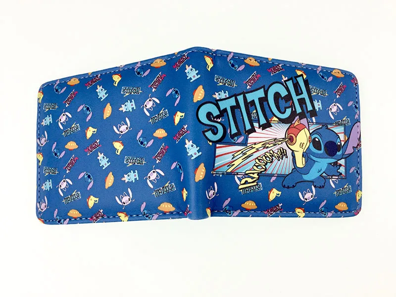 

Birthday Gift Coin Purse Disney Cute Cartoon Stitch Short Wallet Anime Blue Long Ears Stitch Interstellar Baby PU Wallet Girl