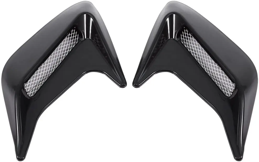 

2x Car Decorative Air Scoop Intake Hood Vent Bonnet Universal DIY Style(BLACK)